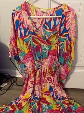 Vibrant Multicolor Floral mid Dress (Jules and James boutique)